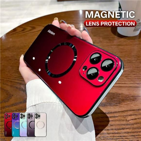 For iPhone 14 Pro Max 12 13 14Pro Luxury Mag Safe Gradient Glass Case Shockproof - Picture 2 of 10